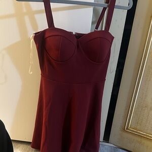 Trixxi Burgundy Midi Dress